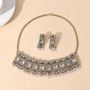 2Pc/set Faux Pearl Decor Jewelry Set